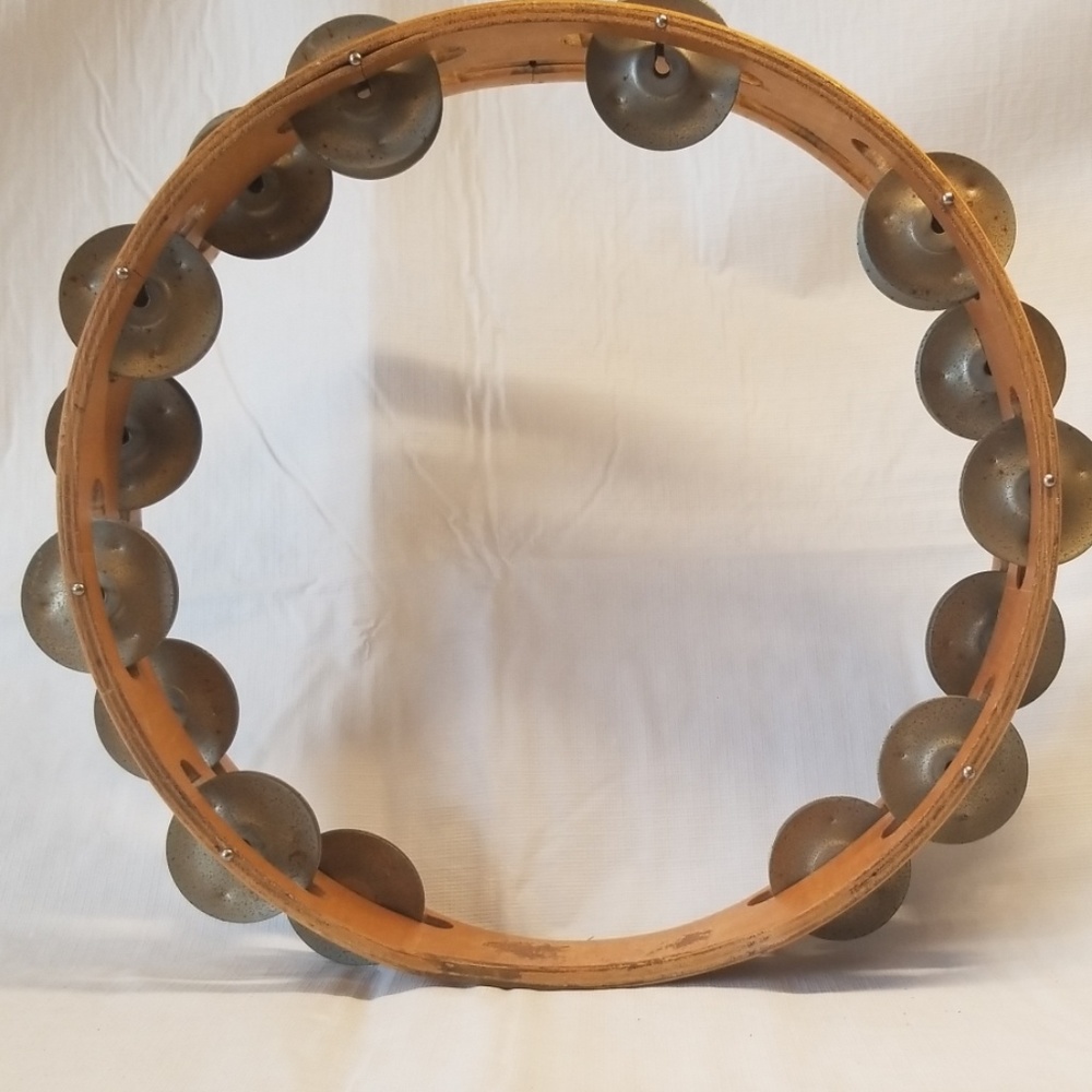 Vintage headless double row tambourine 10" round